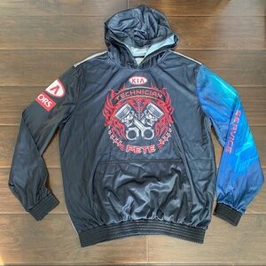Kia men’s long sleeve pullover graphic hoodie Sz L